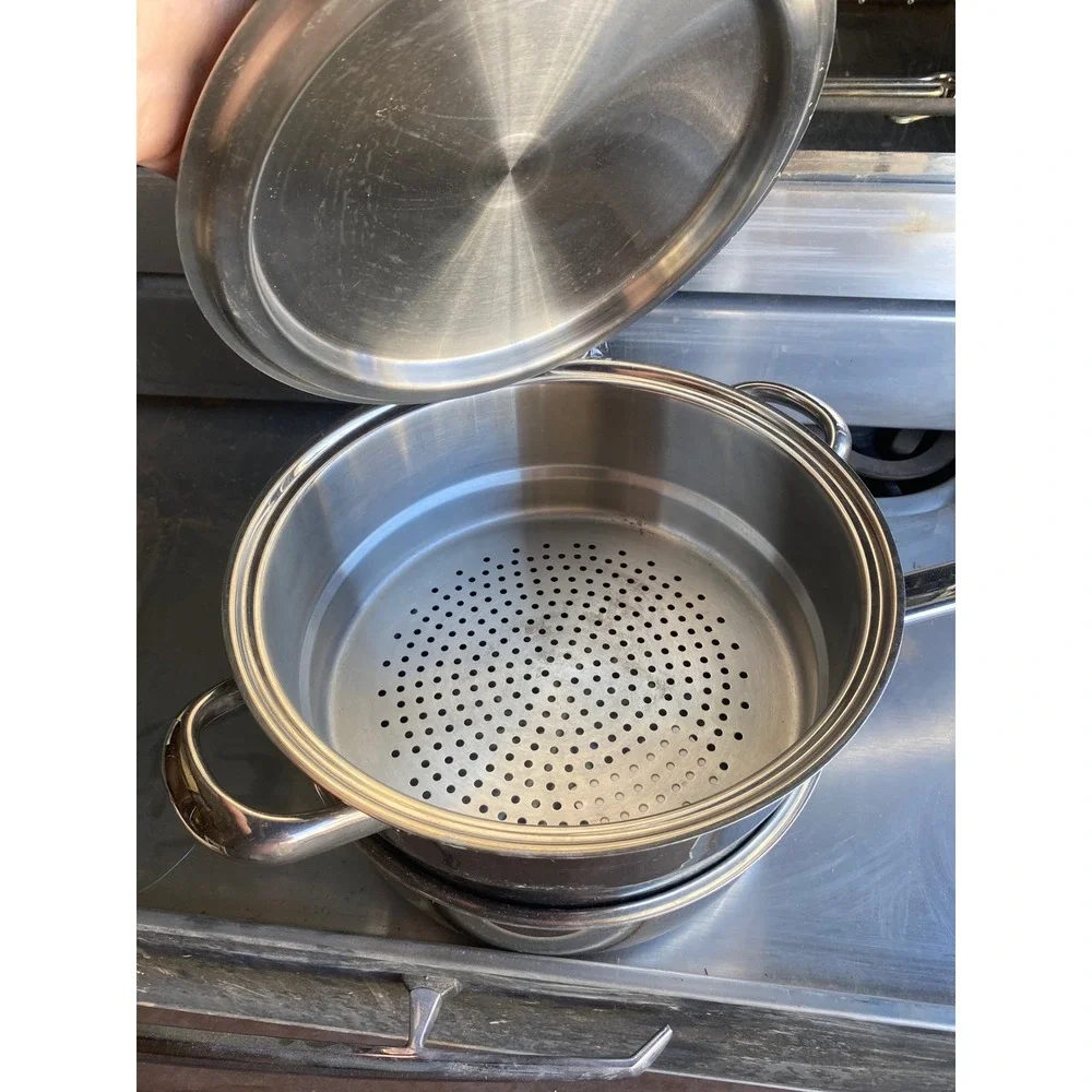 Neova by Vita Craft 5-Ply Stainless‎ Steel Skillet Saucepan Steamer Set 5pc